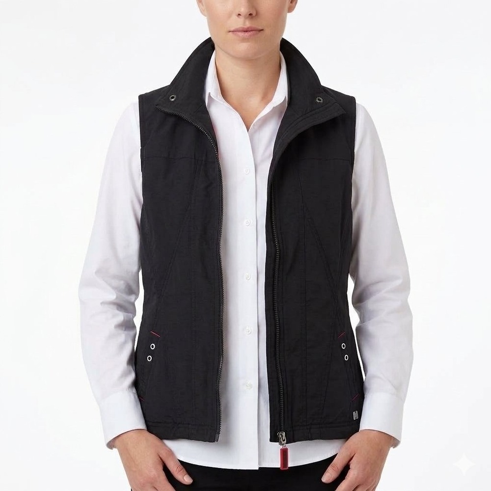 Vintage Wissmach Limited Collection Black Cotton Nylon Vest Size Large Y2K
